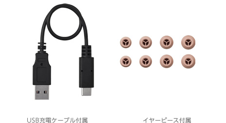 付属USB充電ケーブル・付属イヤーピース