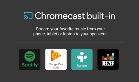 多彩なストリーミングサービスを楽しめる「 Chromecast built-in 」対応